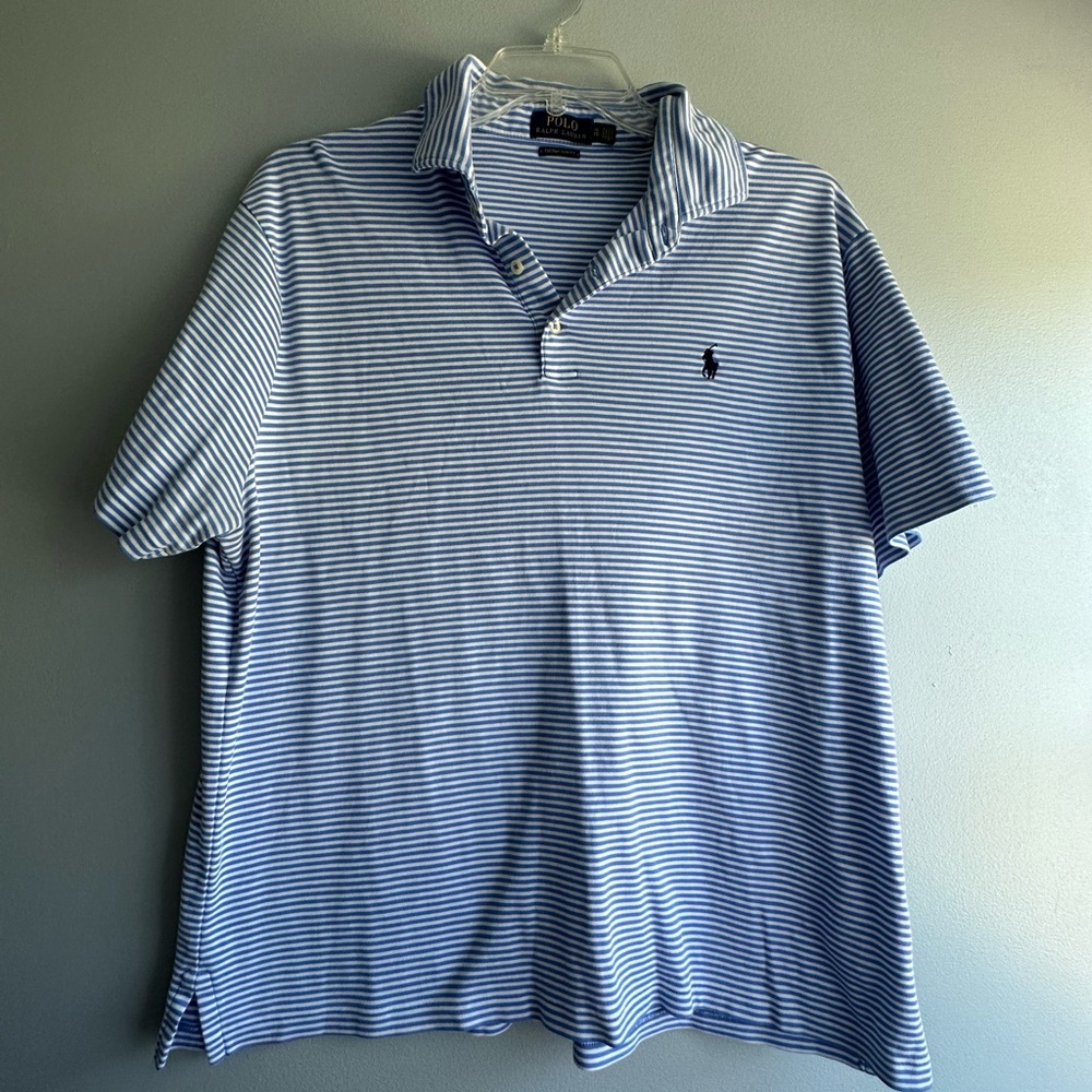 Polo by Ralph Lauren Light Blue & White Thin-Striped Polo